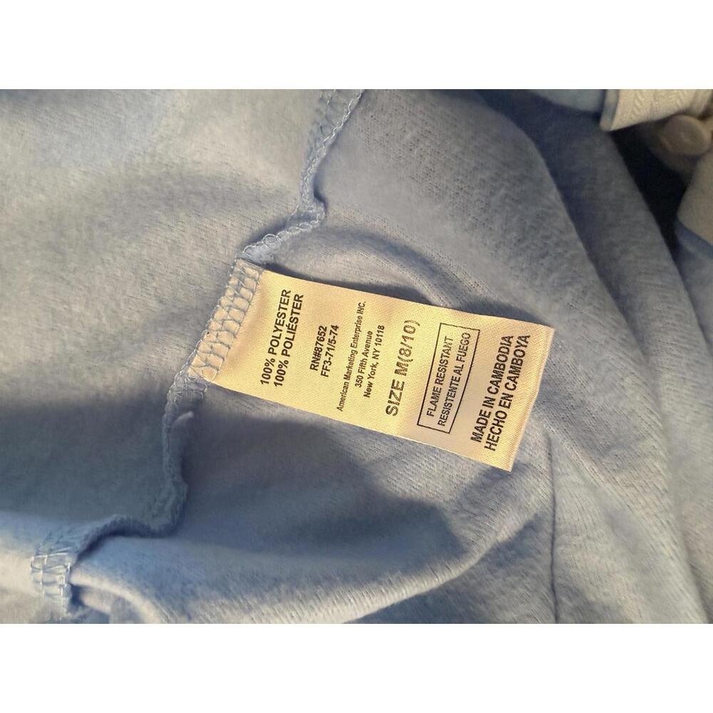 Bluey Kids Hooded One Piece Pajamas M (8/10) Blue Fleece Flame Resistant - Picture 6 of 8